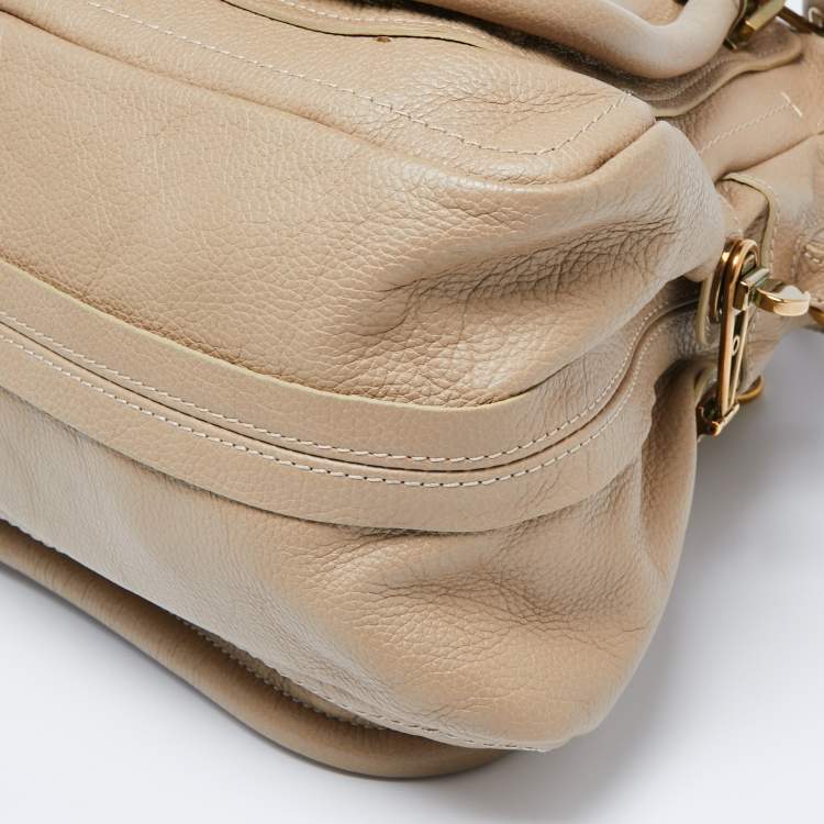 Pre Owned Chloe Beige Leather Medium Paraty Satchel