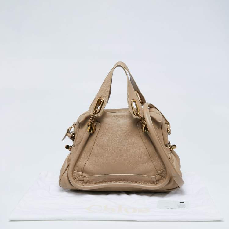 Pre Owned Chloe Beige Leather Medium Paraty Satchel