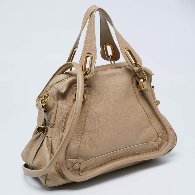 Pre Owned Chloe Beige Leather Medium Paraty Satchel