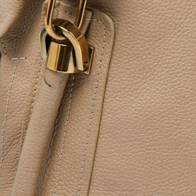 Pre Owned Chloe Beige Leather Medium Paraty Satchel