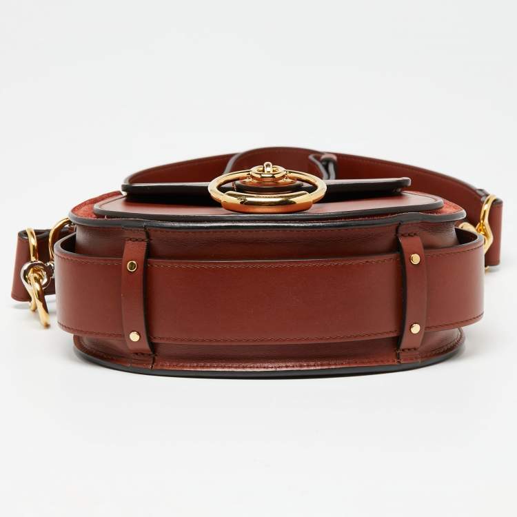Pre Owned Chloe Brown Leather and Suede Small Tess Shoulder Bag