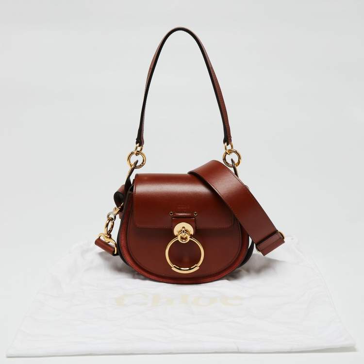 Pre Owned Chloe Brown Leather and Suede Small Tess Shoulder Bag