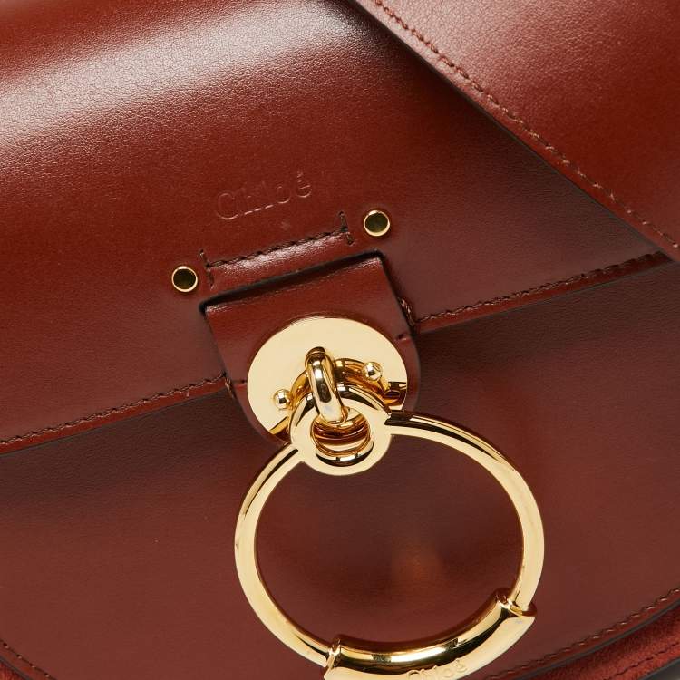 Pre Owned Chloe Brown Leather and Suede Small Tess Shoulder Bag