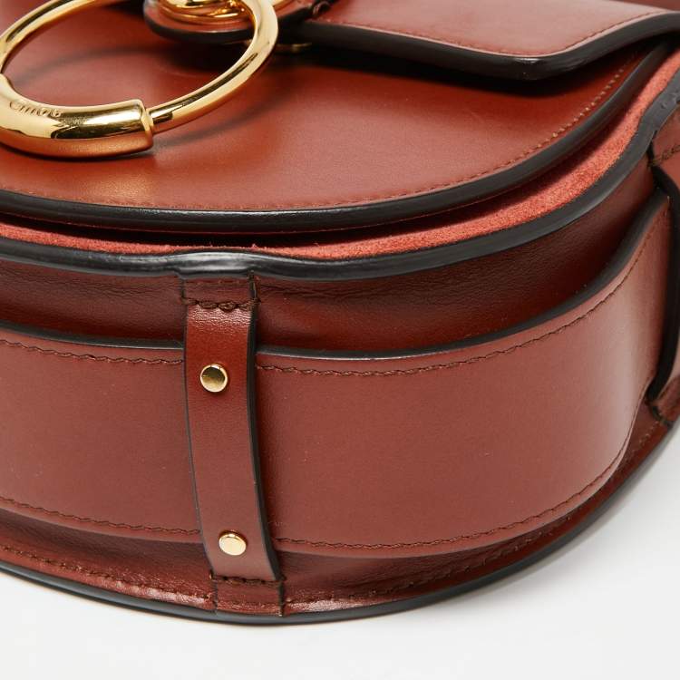 Pre Owned Chloe Brown Leather and Suede Small Tess Shoulder Bag