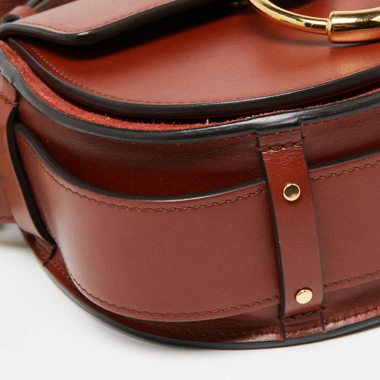 Pre Owned Chloe Brown Leather and Suede Small Tess Shoulder Bag