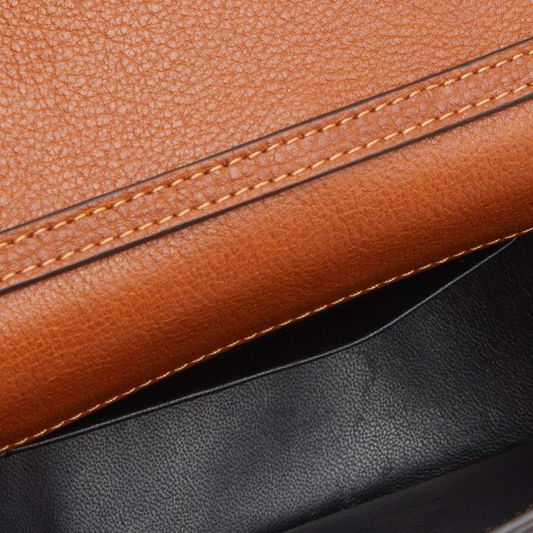 Pre Owned Chloe Brown Leather Small Nile Bracelet Minaudiere Crossbody Bag