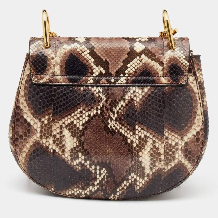 مملوكة مسبقًا Chloe Multicolor Python Medium Drew Shoulder Bag