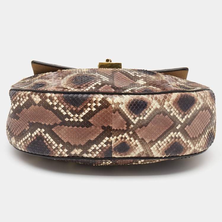 مملوكة مسبقًا Chloe Multicolor Python Medium Drew Shoulder Bag