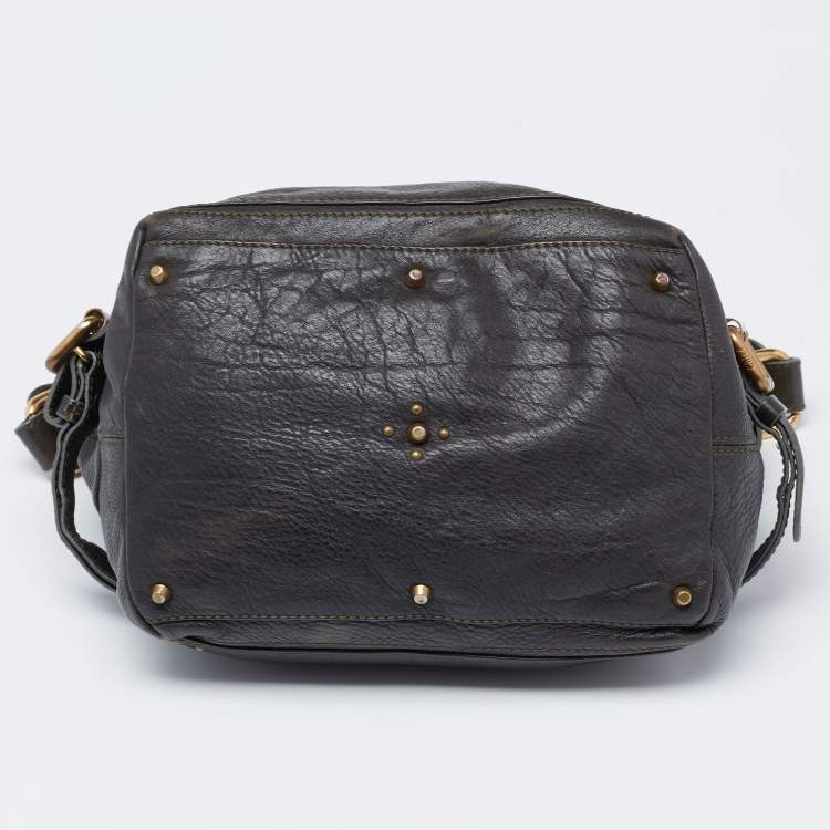 Pre Owned Chloe Dark Grey Leather Paddington Hobo