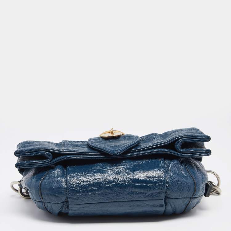 Pre Owned Chloe Navy Blue Leather Shoulder Bag