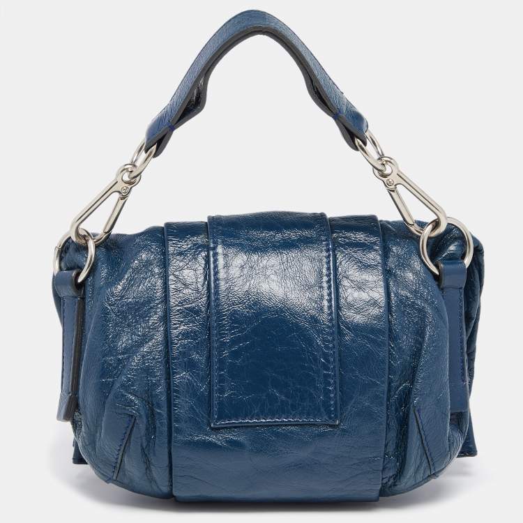 Pre Owned Chloe Navy Blue Leather Shoulder Bag