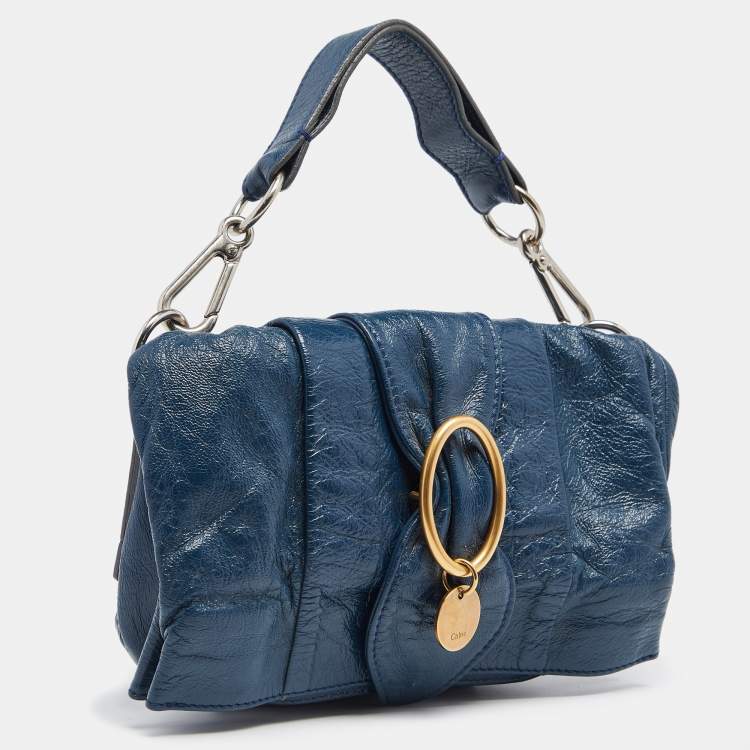 Pre Owned Chloe Navy Blue Leather Shoulder Bag