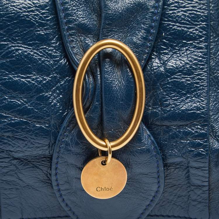Pre Owned Chloe Navy Blue Leather Shoulder Bag
