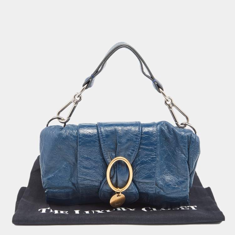 Pre Owned Chloe Navy Blue Leather Shoulder Bag
