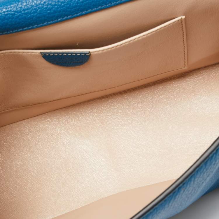 Pre Owned Chloe Blue Leather Medium Elsie Shoulder Bag