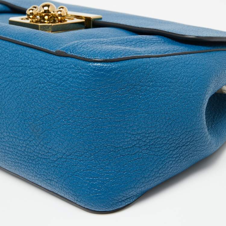 Pre Owned Chloe Blue Leather Medium Elsie Shoulder Bag