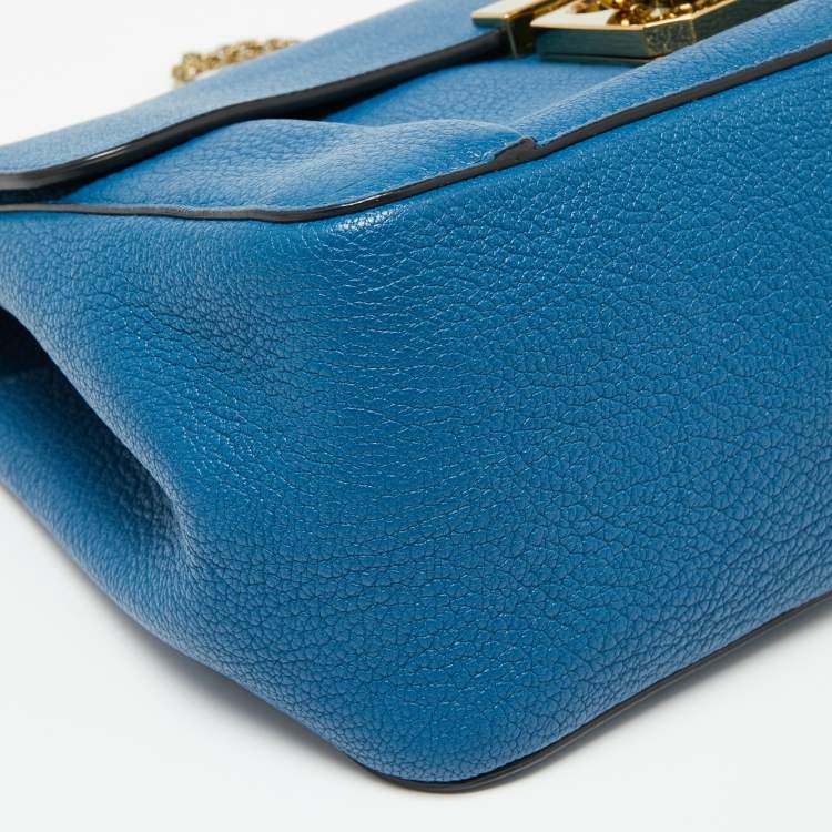 Pre Owned Chloe Blue Leather Medium Elsie Shoulder Bag