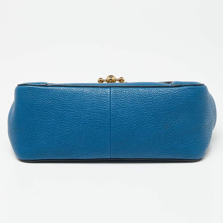 Pre Owned Chloe Blue Leather Medium Elsie Shoulder Bag