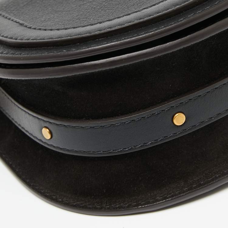 Pre Owned Chloé Black Leather and Suede Small Nile Bracelet Shoulder Bag