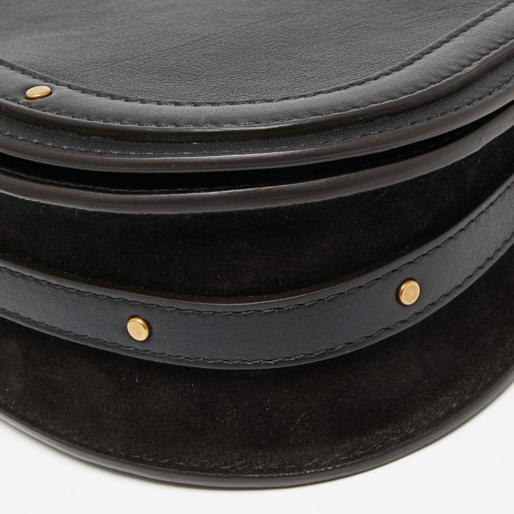 Pre Owned Chloé Black Leather and Suede Small Nile Bracelet Shoulder Bag