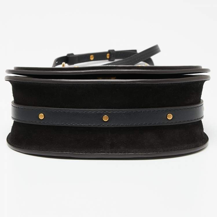 Pre Owned Chloé Black Leather and Suede Small Nile Bracelet Shoulder Bag