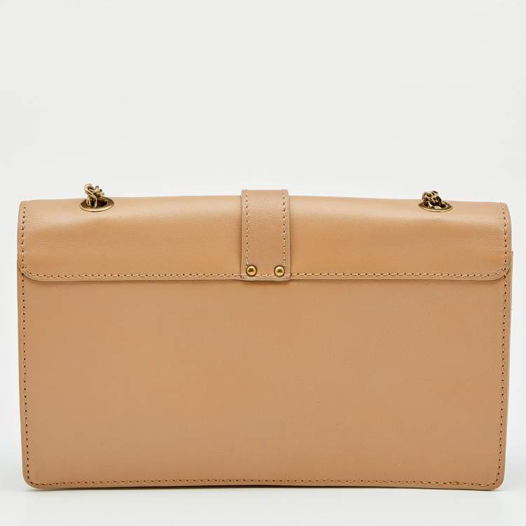 Pre Owned Chloe Beige Leather Aurore Wallet on Chain