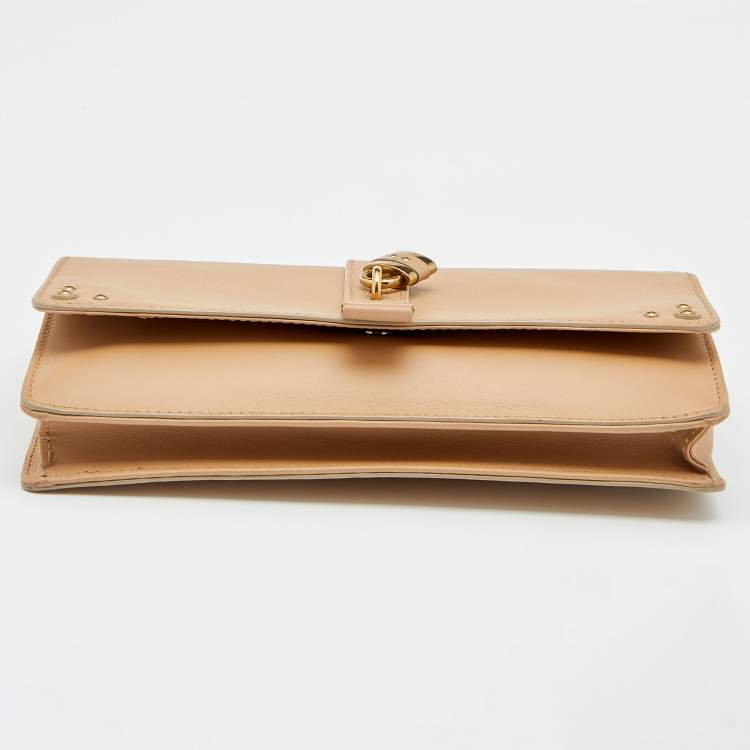 Pre Owned Chloe Beige Leather Aurore Wallet on Chain