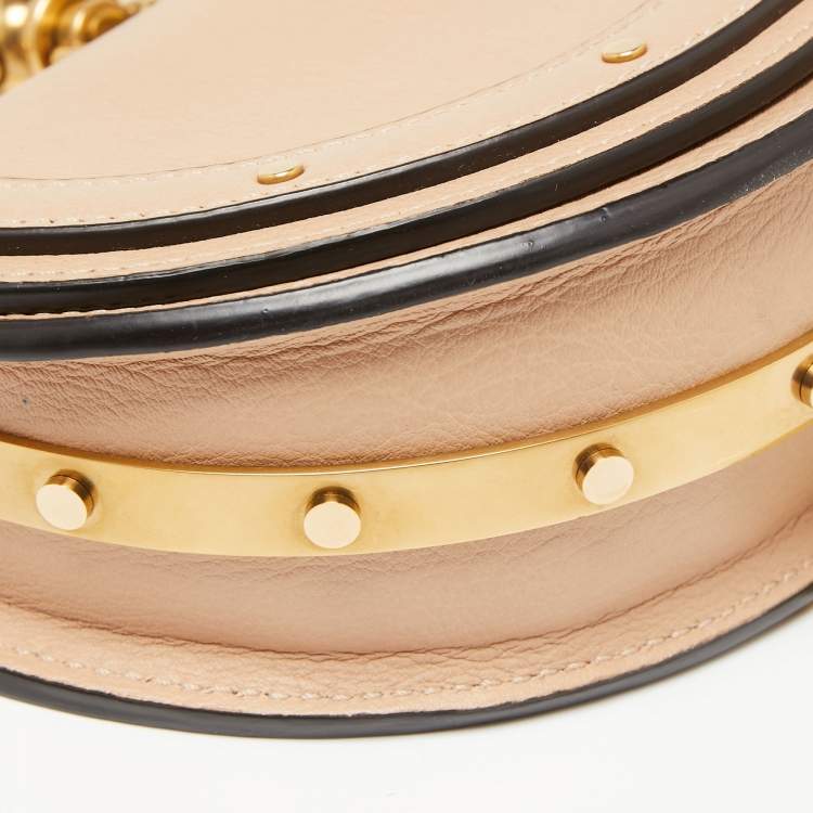 Pre Owned Chloe Beige Leather Small Nile Bracelet Minaudiere Crossbody Bag