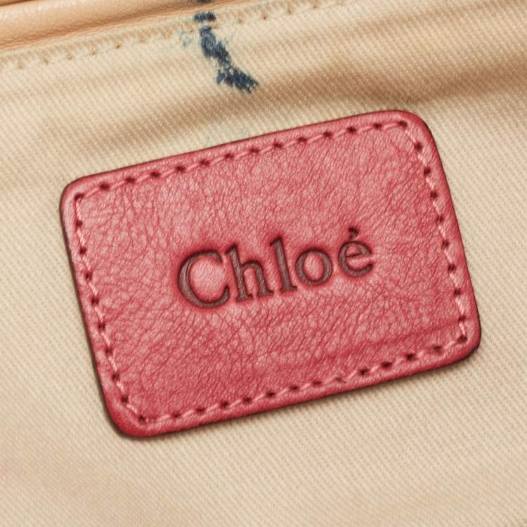 Pre Owned Chloe Brick Red Leather Medium Paraty Shoulder Bag