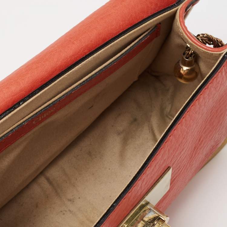 Pre Owned Chloe Burnt Orange Leather Small Sally Shoulder Bag