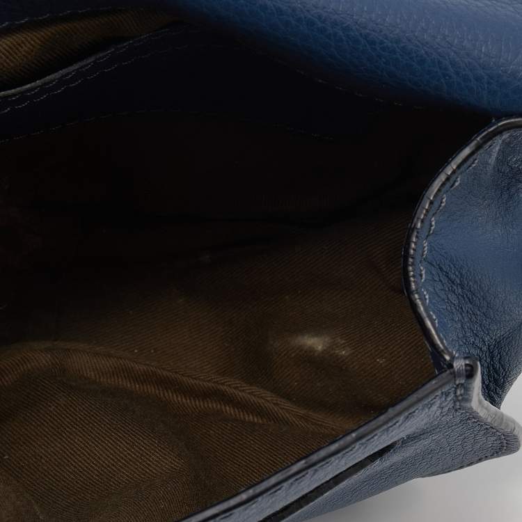 Pre Owned Chloe Blue Leather Mini Marcie Crossbody Bag