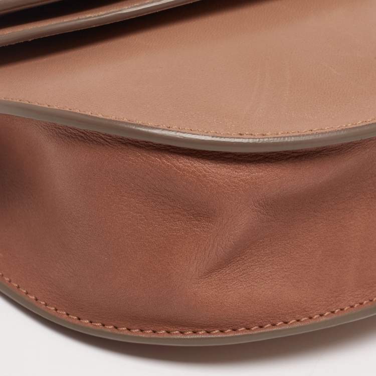 Pre Owned Chloe Beige Leather Mini Georgia Crossbody Bag