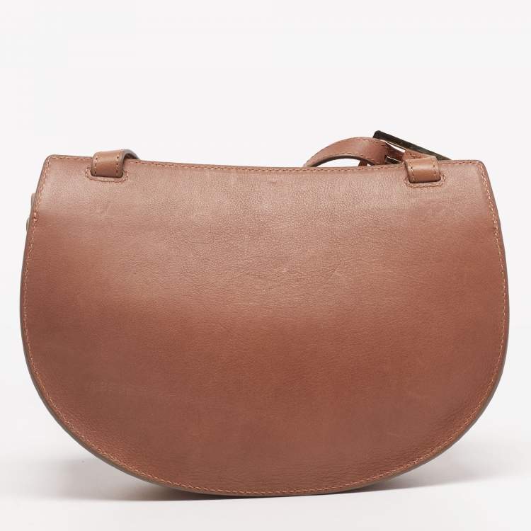 Pre Owned Chloe Beige Leather Mini Georgia Crossbody Bag