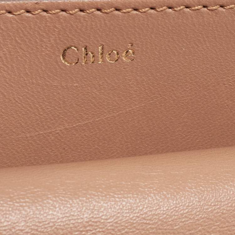 Pre Owned Chloe Beige Leather Mini Georgia Crossbody Bag