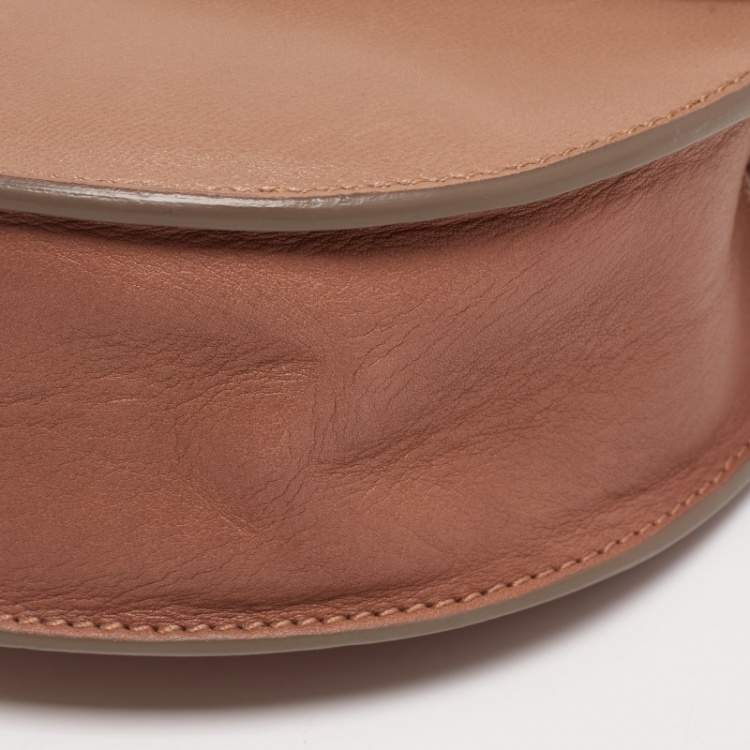 Pre Owned Chloe Beige Leather Mini Georgia Crossbody Bag