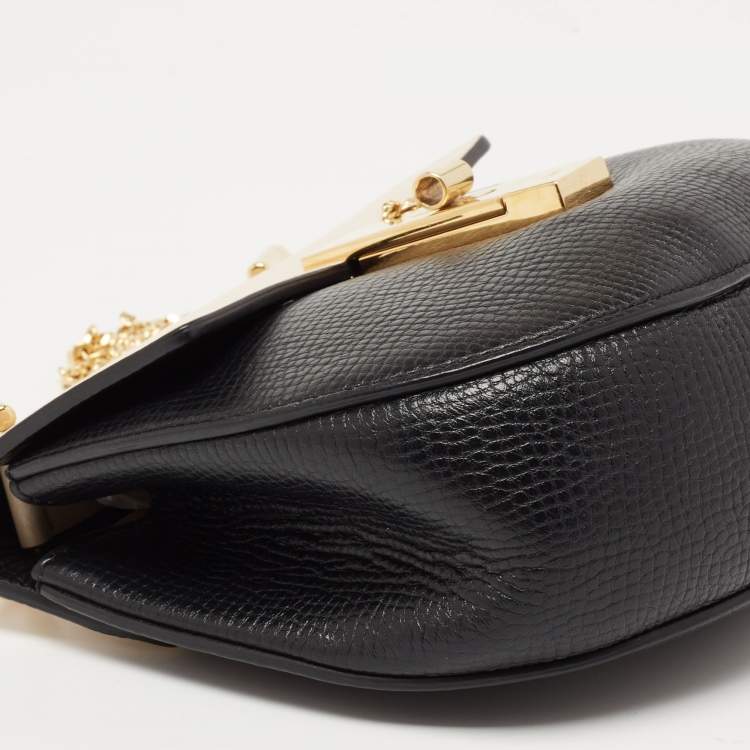 Pre Owned Chloe Black/Beige Leather Small Drew Shoulder Bag