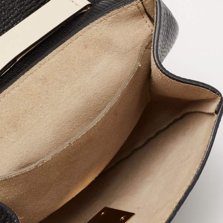 Pre Owned Chloe Black/Beige Leather Small Drew Shoulder Bag