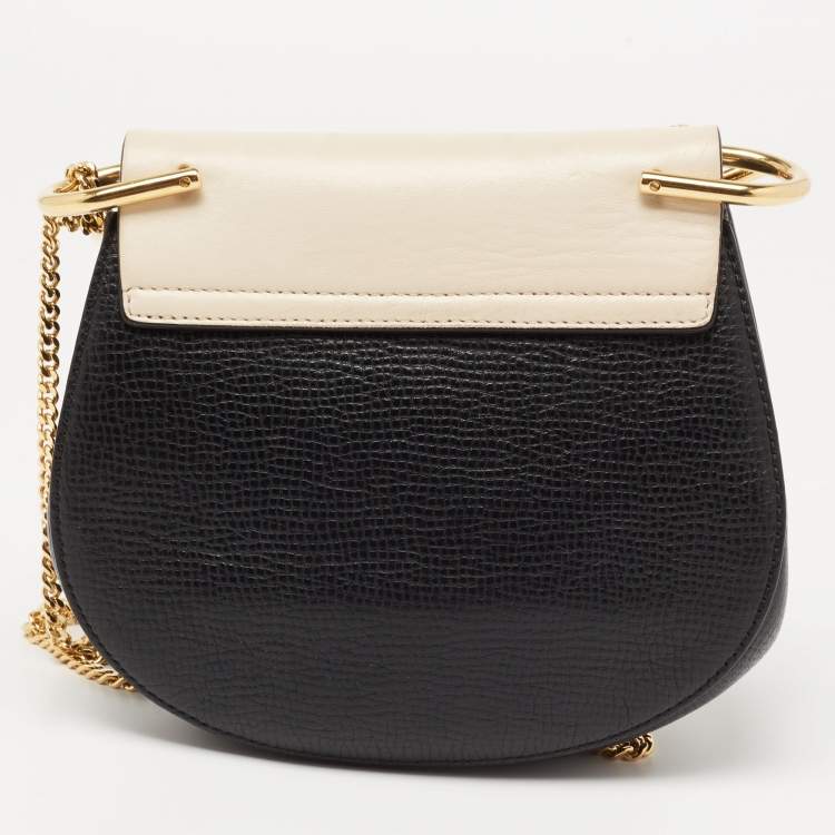 Pre Owned Chloe Black/Beige Leather Small Drew Shoulder Bag