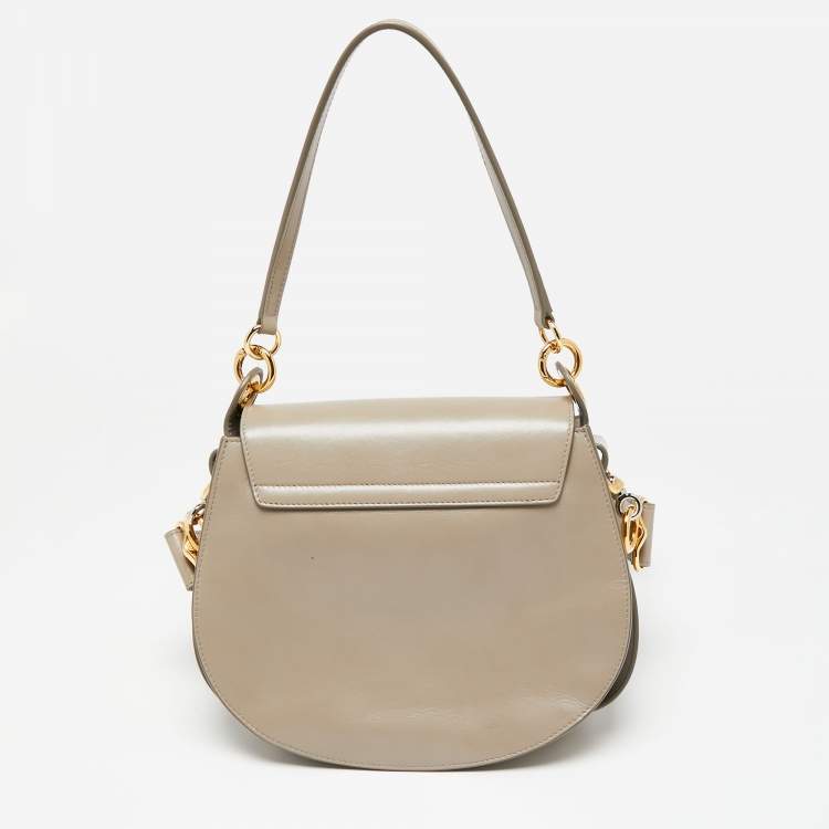 Pre Owned Chloe Grey Leather and Suede Tess Shoulder Bag