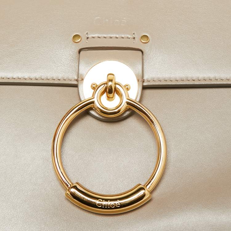 Pre Owned Chloe Grey Leather and Suede Tess Shoulder Bag