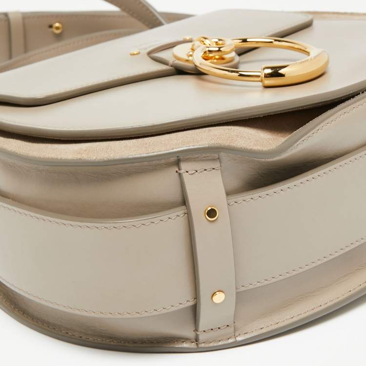 Pre Owned Chloe Grey Leather and Suede Tess Shoulder Bag