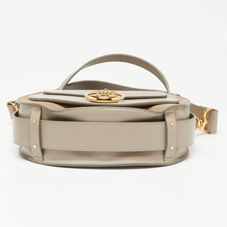 Pre Owned Chloe Grey Leather and Suede Tess Shoulder Bag