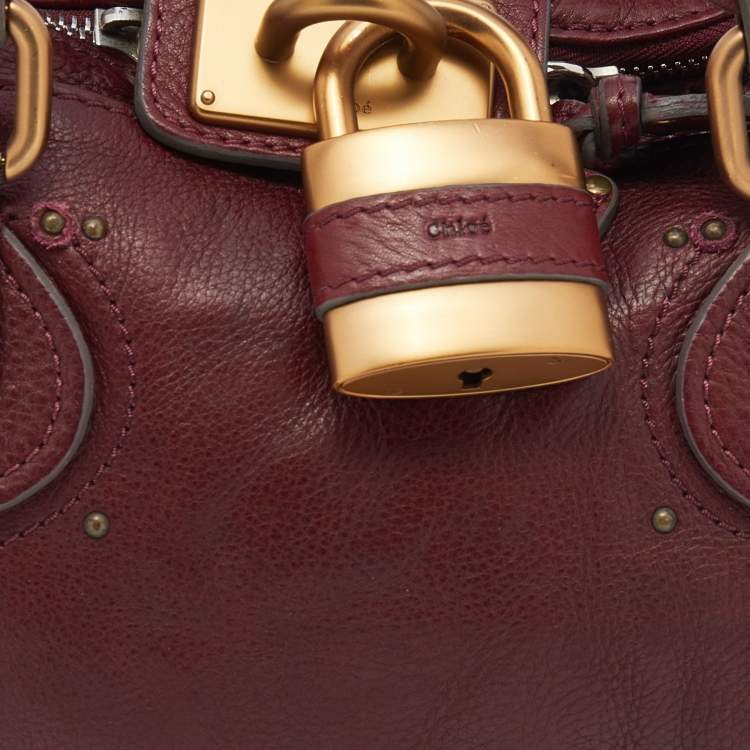 Pre Owned Chloe Crimson Red Leather Medium Paddington Satchel