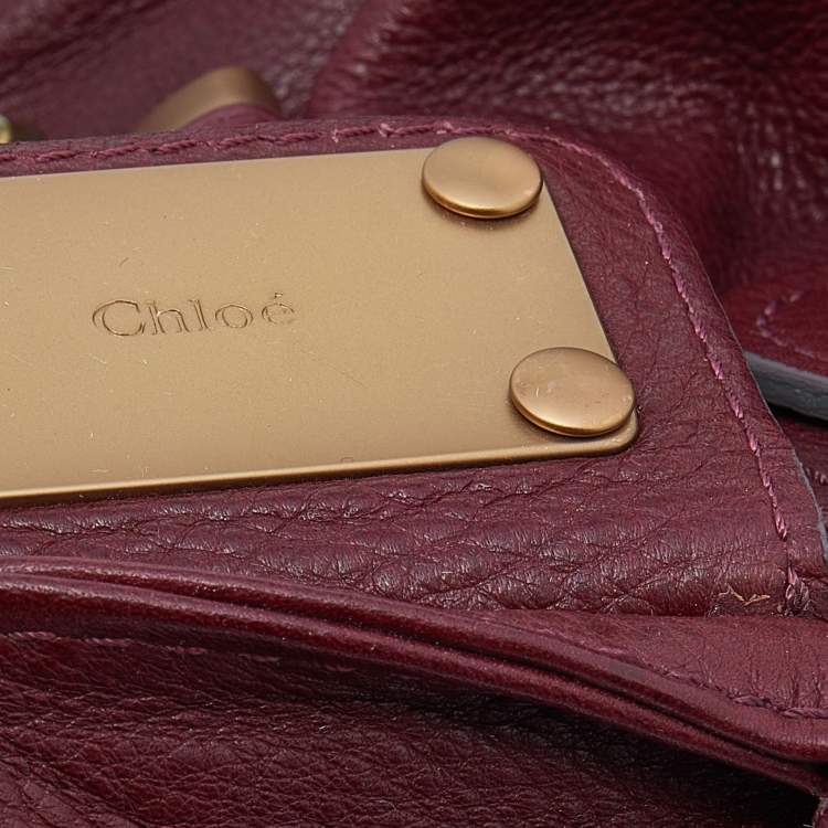 Pre Owned Chloe Crimson Red Leather Medium Paddington Satchel