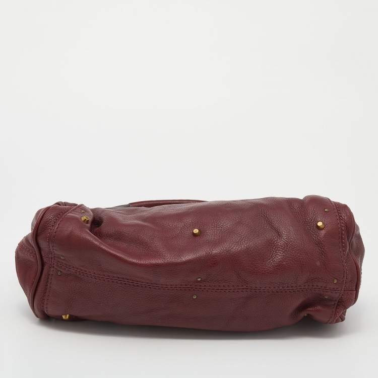 Pre Owned Chloe Crimson Red Leather Medium Paddington Satchel