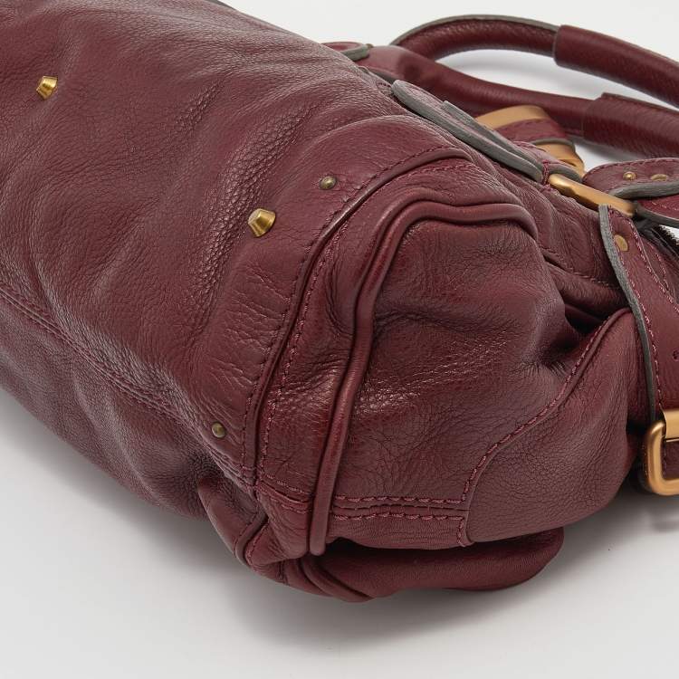 Pre Owned Chloe Crimson Red Leather Medium Paddington Satchel