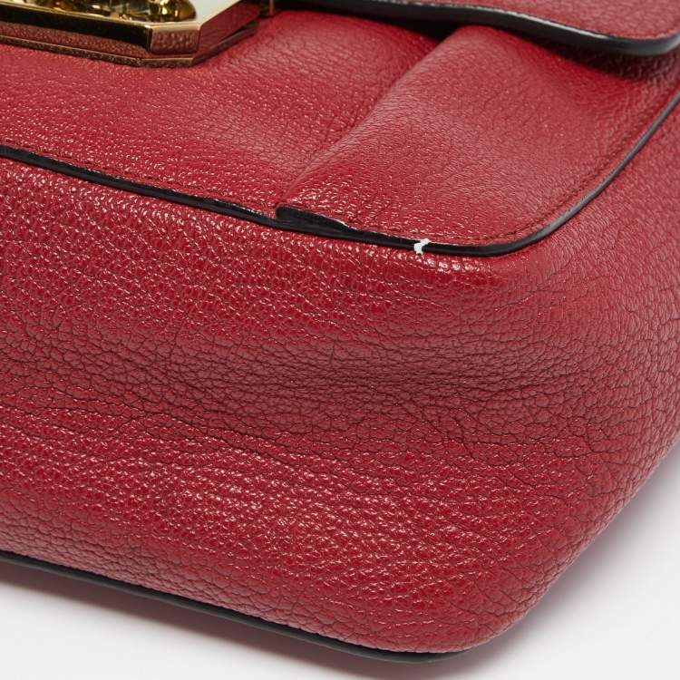 Pre Owned Chloé Red Leather Small Elsie Shoulder Bag