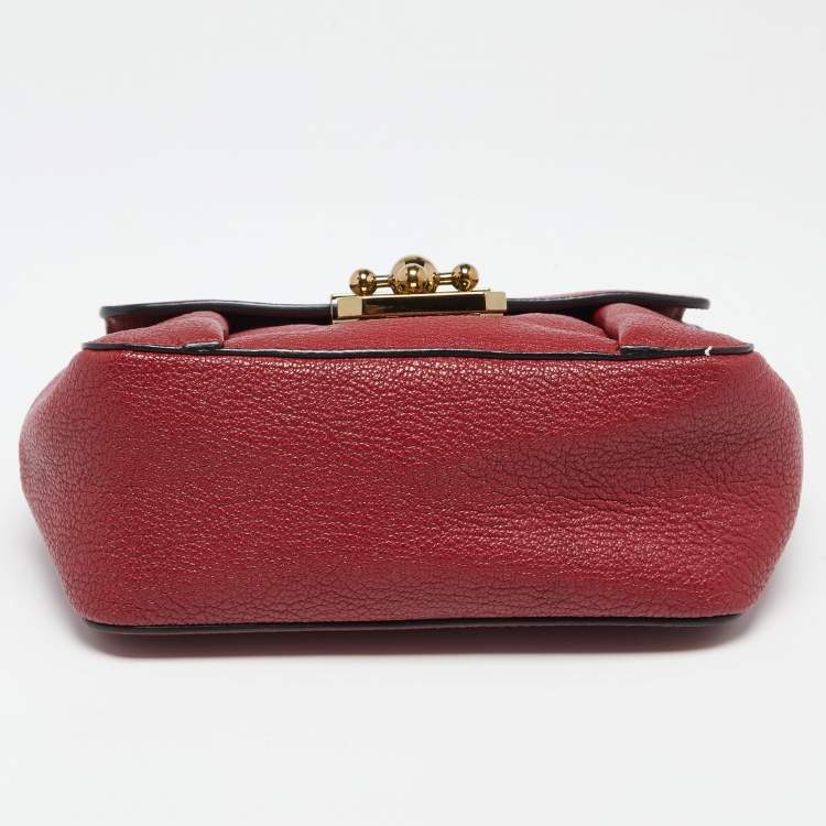 Pre Owned Chloé Red Leather Small Elsie Shoulder Bag
