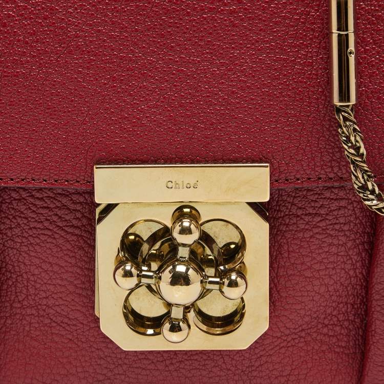 Pre Owned Chloé Red Leather Small Elsie Shoulder Bag
