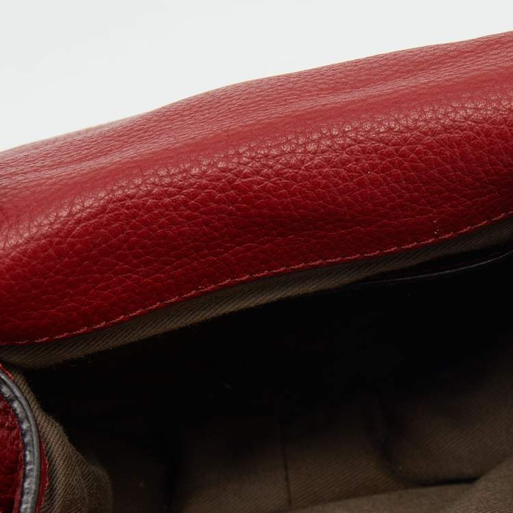 Pre Owned Chloe Red Leather Mini Marcie Crossbody Bag